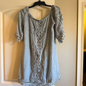 Altar'd State Light Blue Lace Mini Dress